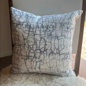 Abstract Blue and White Throw Pillow
